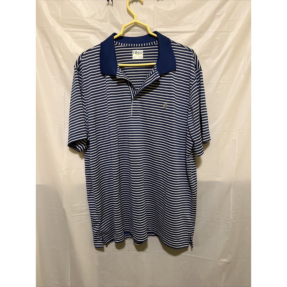 Izod Performance Golf Polo- XXL Blue & White